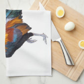 鮮やかな色のオンドリ「物」 キッチンタオル (四つ折り)