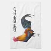 鮮やかな色のオンドリ「物」 キッチンタオル (縦)