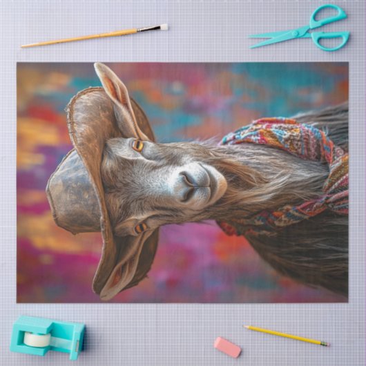 鮮やかな色のカウボーヤギを切り離す 薄葉紙 (クラフト)