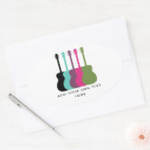 鮮やかな色のギタオーバルステッカー 楕円形シール (封筒)