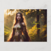 鮮やかな色のクラウン妖精プリンセス自然ドライアドの芸術 ポストカード (正面)