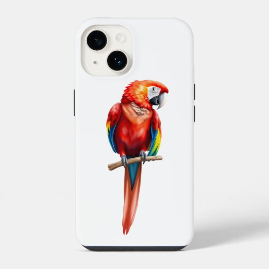 鮮やかな色のコンゴウインコ iPhoneケース (裏面)