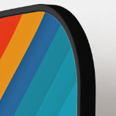 鮮やかな色のストライプ色は名前でパーソナライズ ピックルボールラケット (左詳細)