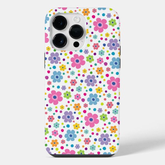 鮮やかな色のデイジーの花 iPhoneケース (裏面)