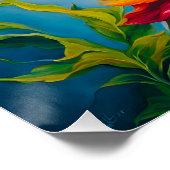 鮮やかな色のハミングバードと花 ポスター (コーナー)