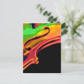 鮮やかな色のバイオリン ポストカード (スタンド正面)