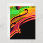 鮮やかな色のバイオリン ポストカード (正面/裏面)