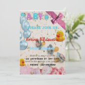 鮮やかな色のベビーシャワー招待状 案内状 (スタンド正面)