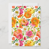 鮮やかな色のポピー 花のブライダルシャワー 招待状 (裏面)