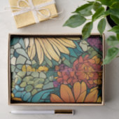 鮮やかな色のモザイクの花 薄葉紙 (ギフト)