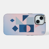 鮮やかな色のモダン抽象スマホケース iPhone 15ケース (裏面横)