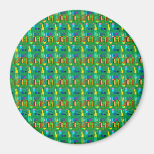 鮮やかな色のモダン抽象デザイン マグネット