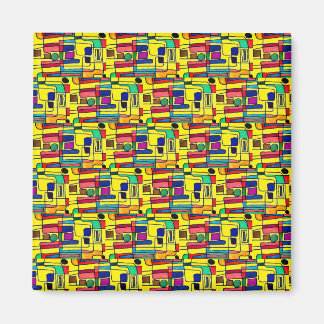 鮮やかな色のモダン抽象デザイン  マグネット