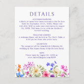 鮮やかな色のワイルドフラワー結婚の詳細 エンクロージャーカード (正面)