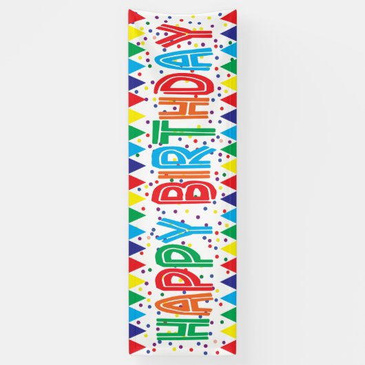 鮮やかな色の再利用可能なハッピーバースデー 横断幕 (縦)