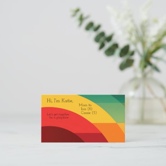 鮮やかな色の半円 名刺 (スタンド正面)