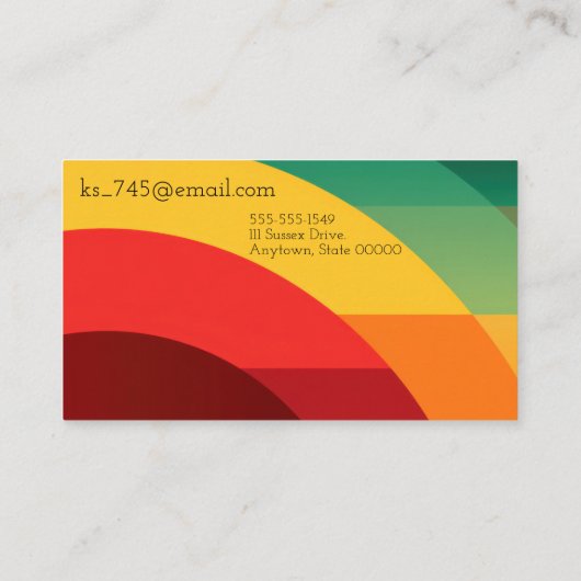 鮮やかな色の半円 名刺 (裏面)
