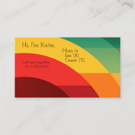 鮮やかな色の半円 名刺