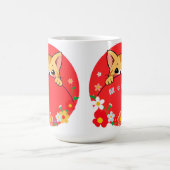 鮮やかな色の可愛いキャラクター猫 コーヒーマグカップ (中央)