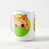 鮮やかな色の可愛いキャラクター猫 コーヒーマグカップ (正面左)