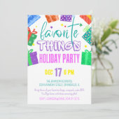 鮮やかな色の好きなものクリスマスパーティ 招待状 (スタンド正面)