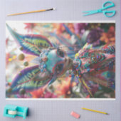 鮮やかな色の小妖精や小人妖精の大きな耳のデコパージュ 薄葉紙 (クラフト)