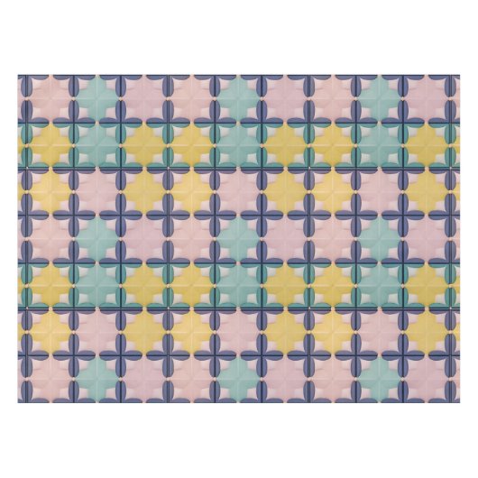 鮮やかな色の幾何学的パターン テーブルクロス (正面(横))