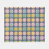 鮮やかな色の幾何学的パターン フリースブランケット (正面(横))