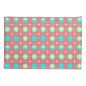 鮮やかな色の幾何学的パターン 枕カバー (裏面)