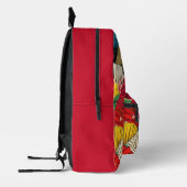 鮮やかな色の扇子 花のリュック プリントバックパック (左)
