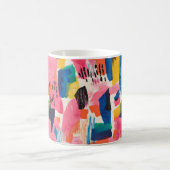 鮮やかな色の抽象芸術パターン コーヒーマグカップ (中央)