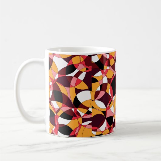 鮮やかな色の抽象芸術模様 コーヒーマグカップ (左)