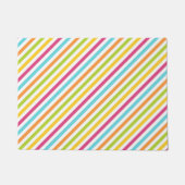 鮮やかな色の斜めストライプ ドアマット (正面)