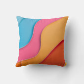 鮮やかな色の曲線(文字宇宙) クッション (裏面)