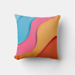 鮮やかな色の曲線(文字宇宙) クッション