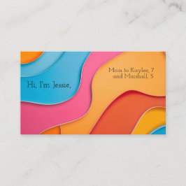 鮮やかな色の曲線(文字宇宙) 名刺