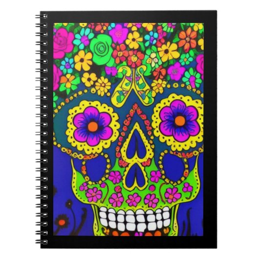 鮮やかな色の死んだお祝いの日 ノートブック (正面)