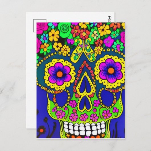 鮮やかな色の死んだお祝いの日 ポストカード (正面/裏面)