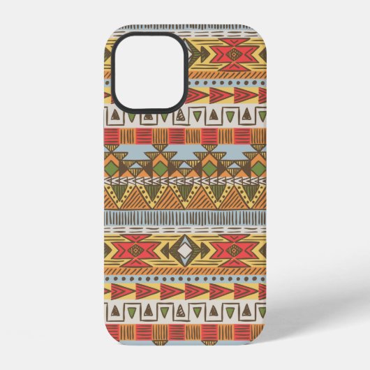 鮮やかな色の民族調なシームレスパターン iPhoneケース (裏面)