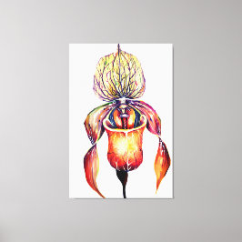 鮮やかな色の水色のパピオペディラムラン キャンバスプリント