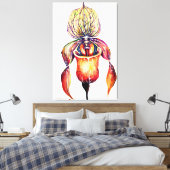 鮮やかな色の水色のパピオペディラムラン キャンバスプリント (インサイチュ (寝室))