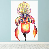 鮮やかな色の水色のパピオペディラムラン キャンバスプリント (インサイチュ (ウッドフロア))