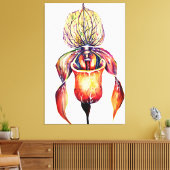 鮮やかな色の水色のパピオペディラムラン キャンバスプリント (インサイチュ (リビング))