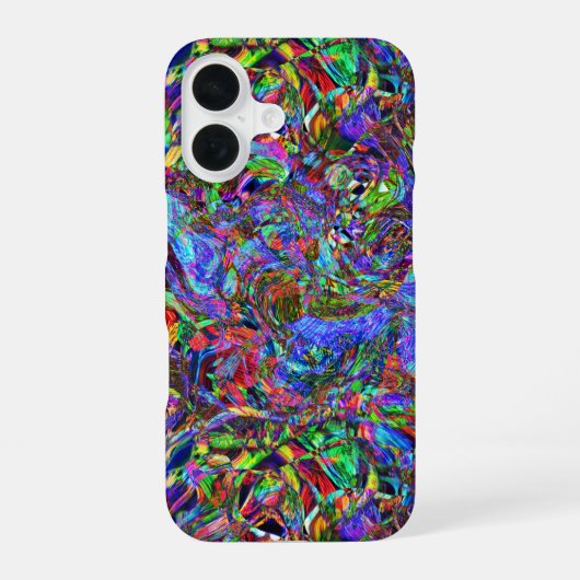 鮮やかな色の流れる抽象芸術 iPhone 16ケース (裏面)