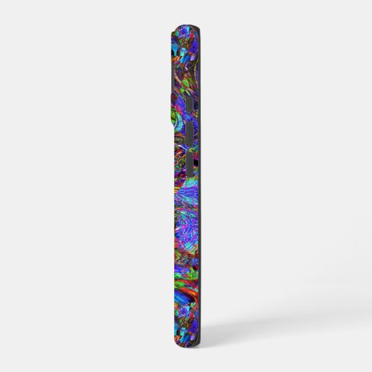 鮮やかな色の流れる抽象芸術 iPhone 16ケース (左側面)