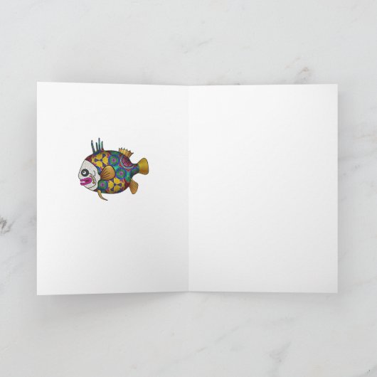 鮮やかな色の熱帯魚 – 2 カード (内部)