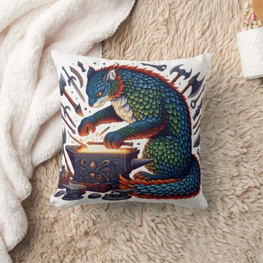 鮮やかな色の猫鍛造工具 クッション (ブランケット)