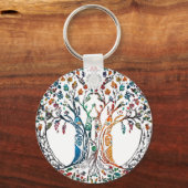 鮮やかな色の生命の木 キーホルダー (正面)