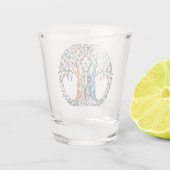 鮮やかな色の生命の木 ショットグラス (裏面)
