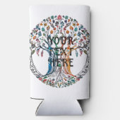 鮮やかな色の生命の木 スリム缶クーラー (裏面)